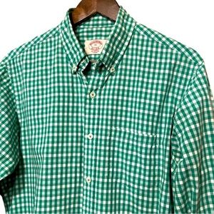 Brooks Brothers X-Slim Gingham Framed Check Cotton Button Down Medium Shirt